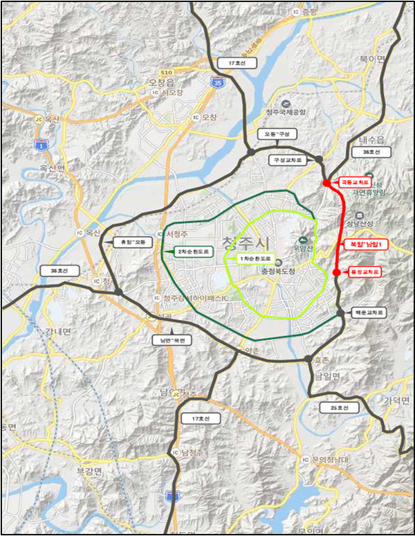 청주시 국도대체우회도로 현황. /청주시 제공 ⓒ충북뉴스
