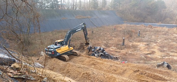 현도면 생활자원회수센터 공사 현장.