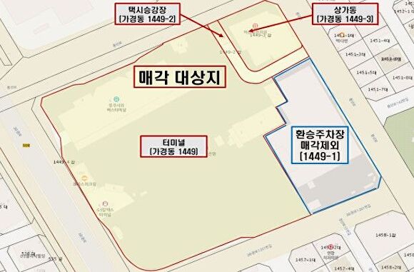 청주시외버스터미널 민간 매각 위치. /청주시 제공 ⓒ충북뉴스