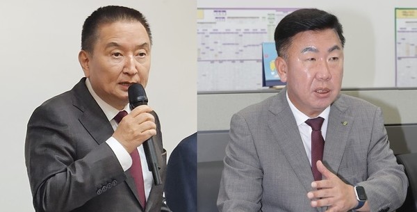 김영환 충북지사(왼쪽)와 이범석 청주시장
